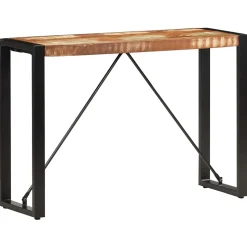 Table console en bois de récupération massif - VIDAXL - 110x35x76 cm - Laqué - Noir - Vintage