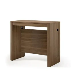 Table console extensible 8 couverts GRANDEZZA noyer 80 cm avec allonges intégrées TERRANEO