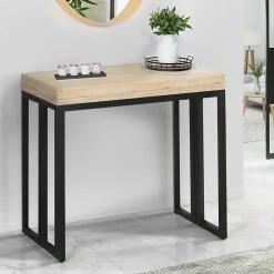 Table console extensible TORONTO 6 personnes 140 cm design industriel
