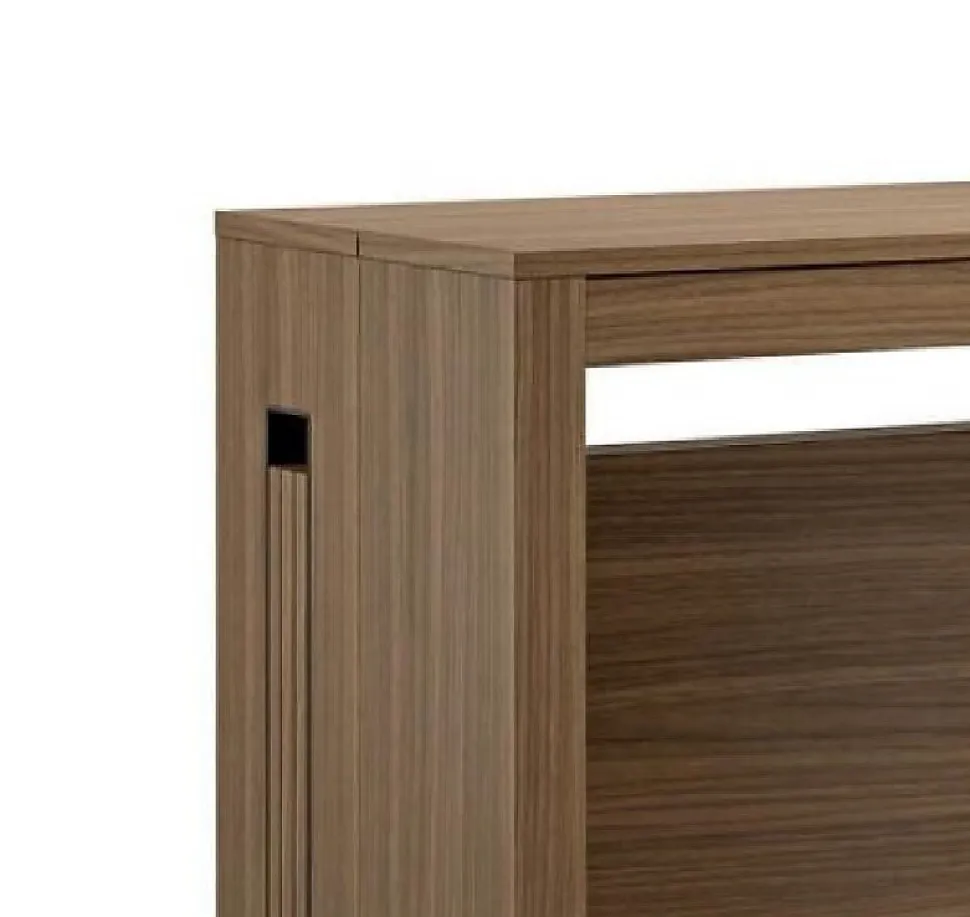 Table console extensible 8 couverts TOPAZ noyer 90 cm avec allonges intégrées TERRANEO
