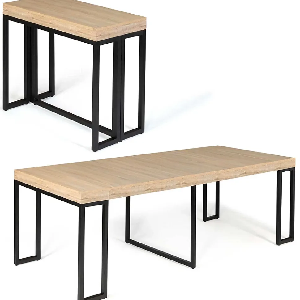 Table console extensible TORONTO 10 personnes 235 cm design industriel