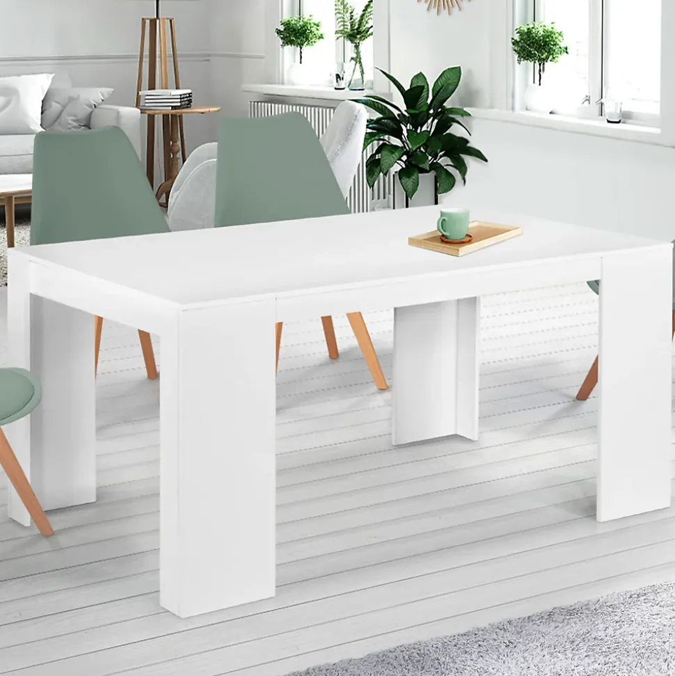 Table console extensible ORLANDO 6 personnes 140 cm bois blanc