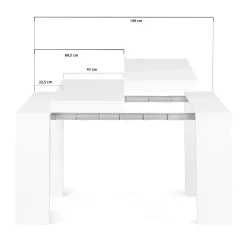 Table console extensible ORLANDO 6 personnes 140 cm bois blanc