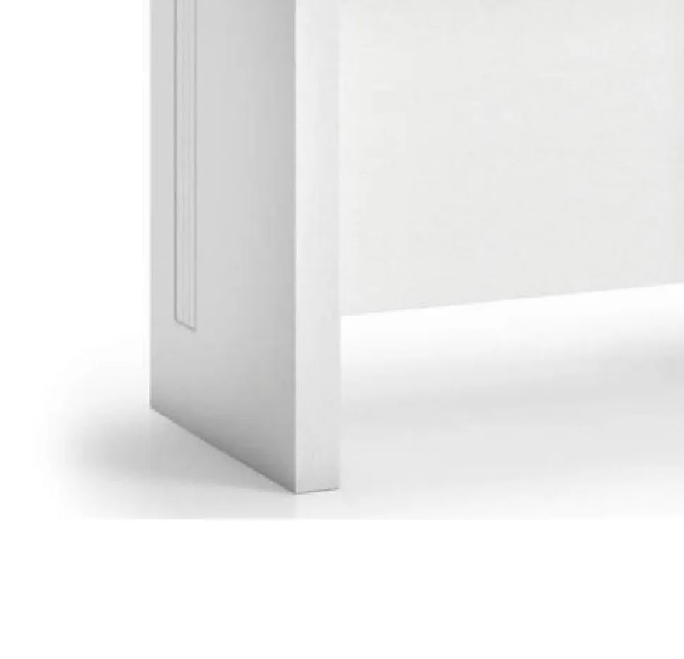 Table console extensible 8 couverts TOPAZ 90 cm blanc avec allonges intégrées TERRANEO