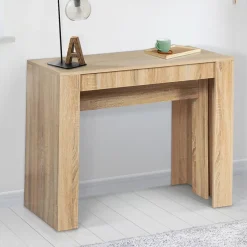 Table console extensible ORLANDO 10 personnes 235 cm bois façon hêtre