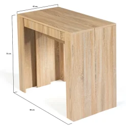 Table console extensible ORLANDO 10 personnes 235 cm bois façon hêtre