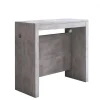 Table console extensible 8 couverts GRANDEZZA effet béton 80 cm avec allonges intégrées TERRANEO
