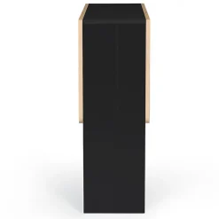 Table console pliable EDI 2-4 personnes bois noir plateau façon hêtre 103 x 76 cm