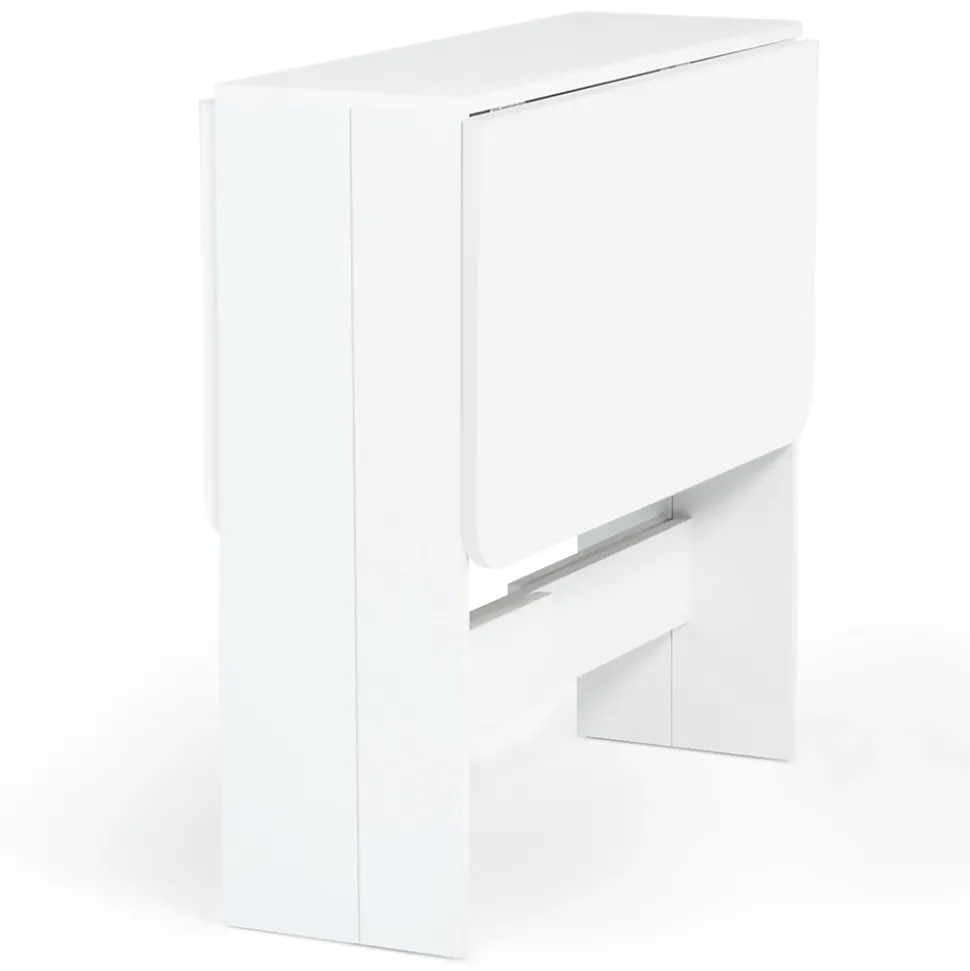 Table console pliable EDI 2-4 personnes bois blanc 103 x 76 cm