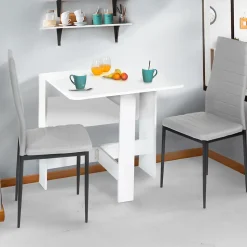 Table console pliable EDI 2-4 personnes bois blanc 103 x 76 cm