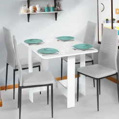 Table console pliable EDI 2-4 personnes bois blanc 103 x 76 cm