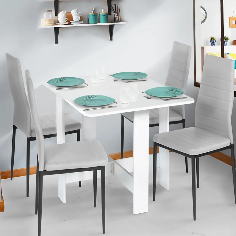 Table console pliable EDI 2-4 personnes bois blanc 103 x 76 cm