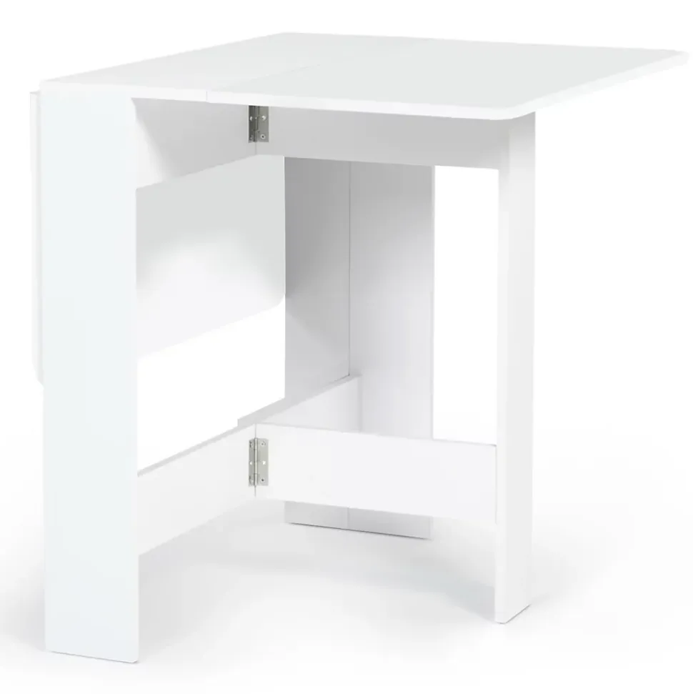 Table console pliable EDI 2-4 personnes bois blanc 103 x 76 cm