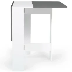 Table console pliable EDI 2-4 personnes bois blanc plateau gris 103 x 76 cm