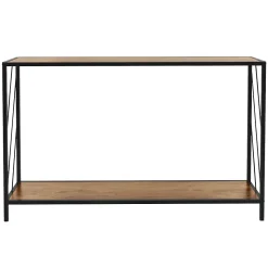 Table console table de culoir salon décor marron en chêne rustique 120x33,5x75cm
