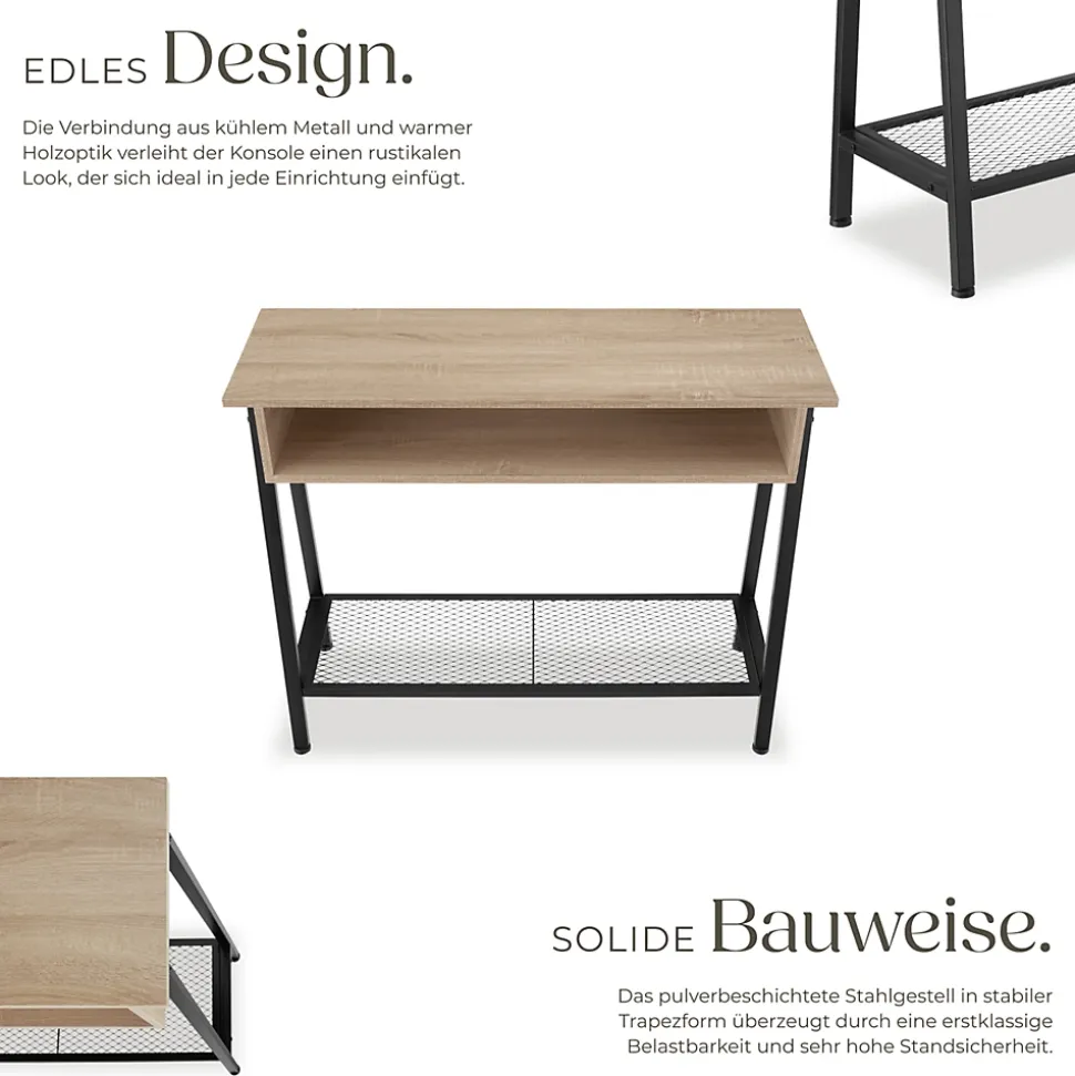 Table console Tralee 100x35x80,5cm style industriel
