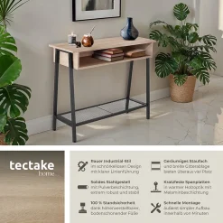 Table console Tralee 100x35x80,5cm style industriel