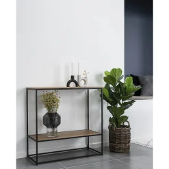 Table Console Vita, Marron, Métal, 80x36x80 cm, Seven Design