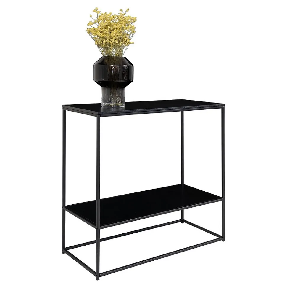 Table Console Vita, Noir, Métal, 80x36x80 cm, Seven Design