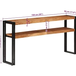 Table console 150x30x75 cm Bois d'acacia solide vidaXL