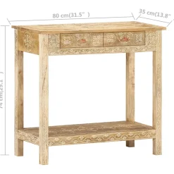 Table console 80x35x74 cm Bois de manguier massif