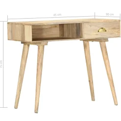 Table console 90x45x75 cm bois de manguier massif vidaXL