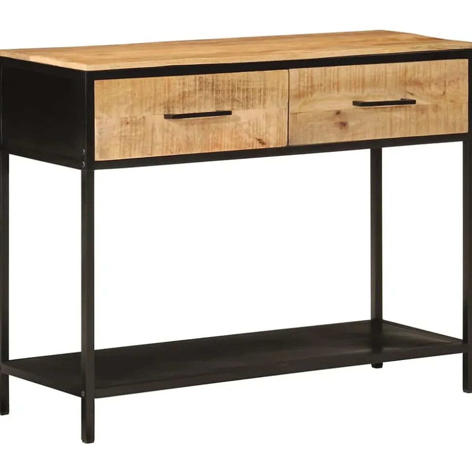 Table console 100x35x76 cm bois massif de manguier et fer vidaXL