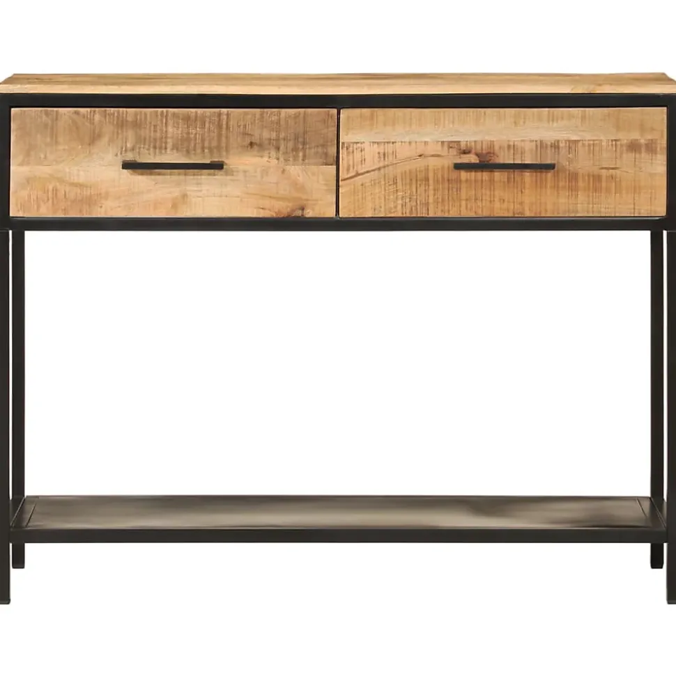 Table console 100x35x76 cm bois massif de manguier et fer vidaXL