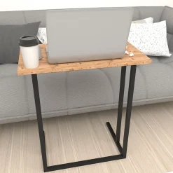 Table d'appoint Högsby 65,5 x 60 x 35,5 cm effet chêne en.casa