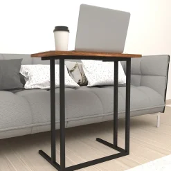 Table d'appoint Högsby 65,5 x 60 x 35,5 cm effet noyer en.casa