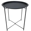 Table d'appoint intérieur ronde en métal noir