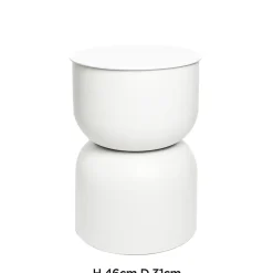 Table d'appoint ronde en métal blanc ⌀ 31 cm, Yuri