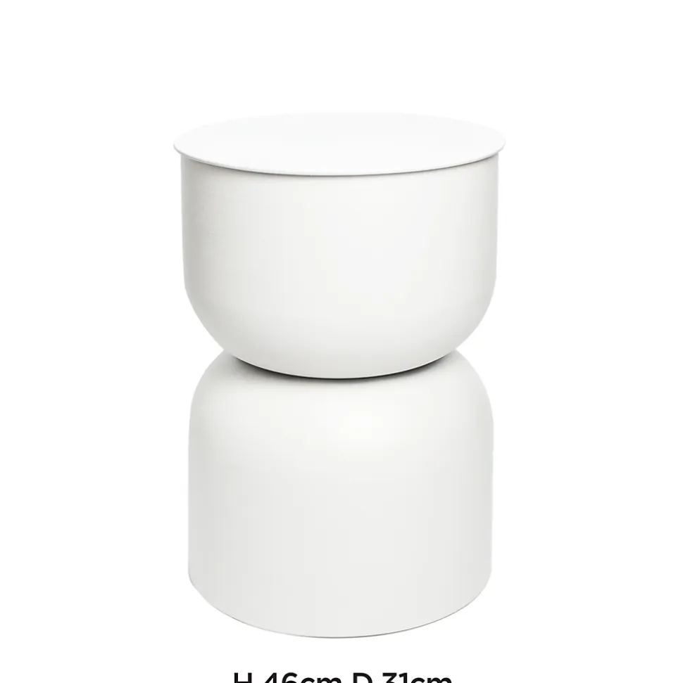Table d'appoint ronde en métal blanc ⌀ 31 cm, Yuri