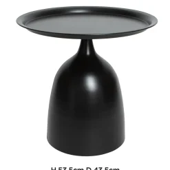 Table d'appoint ronde en métal noir ⌀43,5 cm JBY Creation, Kanno