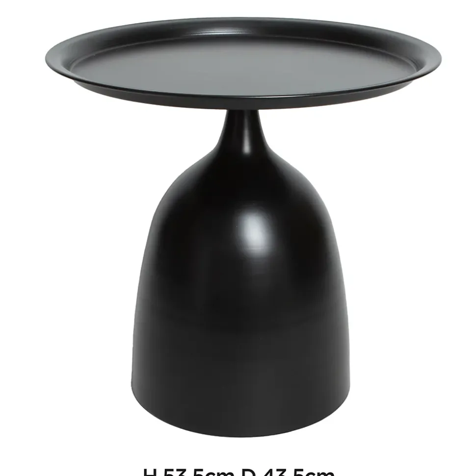 Table d'appoint ronde en métal noir ⌀43,5 cm JBY Creation, Kanno