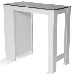 Table de bar BARTH 2 à 4 personnes bois blanc plateau gris