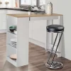 Table de bar BARTH 2 à 4 personnes bois blanc plateau façon hêtre