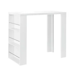 Table de Bar Bonn 3 Etagères 117 x 57 x 107 cm Blanc en.casa