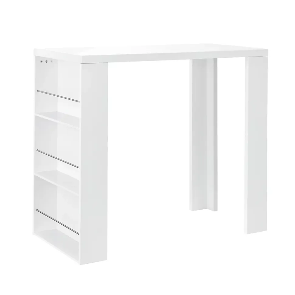 Table de Bar Bonn 3 Etagères 117 x 57 x 107 cm Blanc en.casa