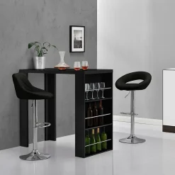 Table de Bar Bonn 3 Etagères 117 x 57 x 107 cm Noir en.casa