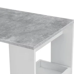 Table de Bar Bromölla 120 x 45 x 106 cm Effet Béton Blanc en.casa
