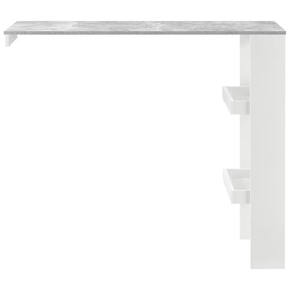 Table de Bar Bromölla 120 x 45 x 106 cm Effet Béton Blanc en.casa