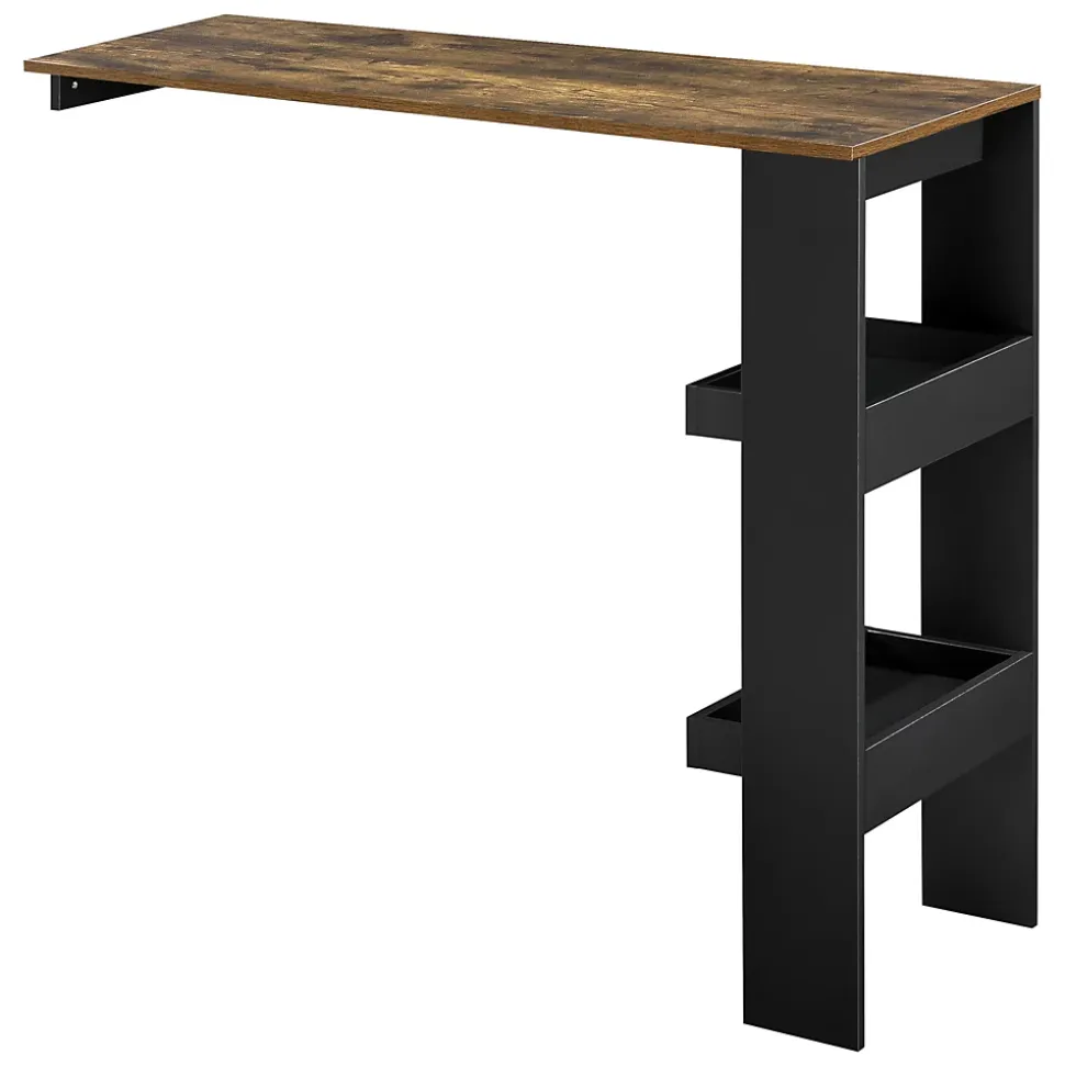 Table de Bar Bromölla 120 x 45 x 106 cm Effet Chêne Foncé Noir en.casa