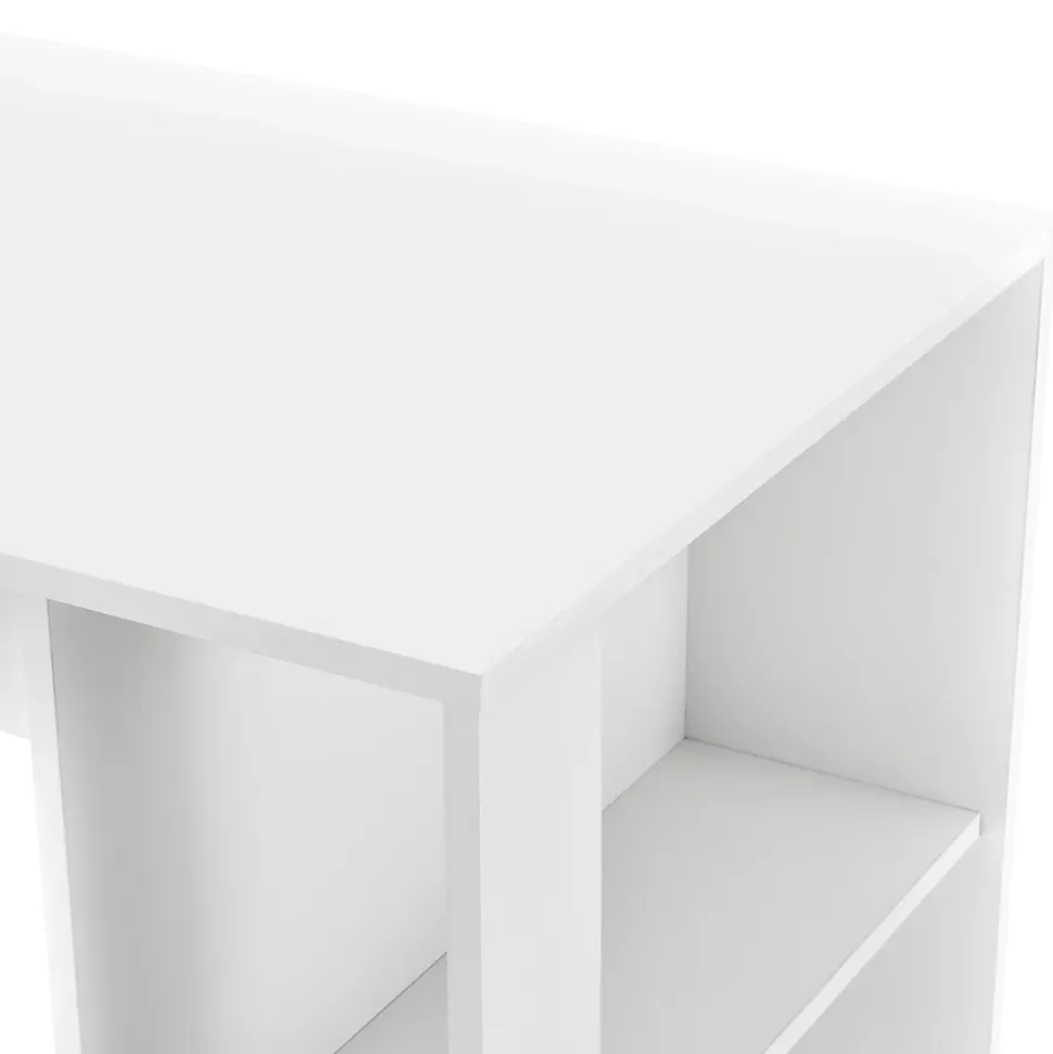 Table de Bar Danderyd 3 Etagères 120x60x106 cm Blanc en.casa