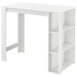 Table de Bar Danderyd 3 Etagères 120x60x106 cm Blanc en.casa