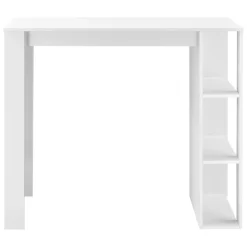 Table de Bar Danderyd 3 Etagères 120x60x106 cm Blanc en.casa