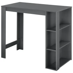 Table de Bar Danderyd 3 Etagères 120x60x106 cm Gris Foncé en.casa