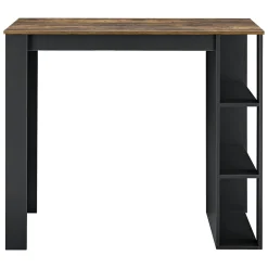 Table de Bar Danderyd 3 Etagères 120x60x106 cm Noir Chêne Foncé en.casa