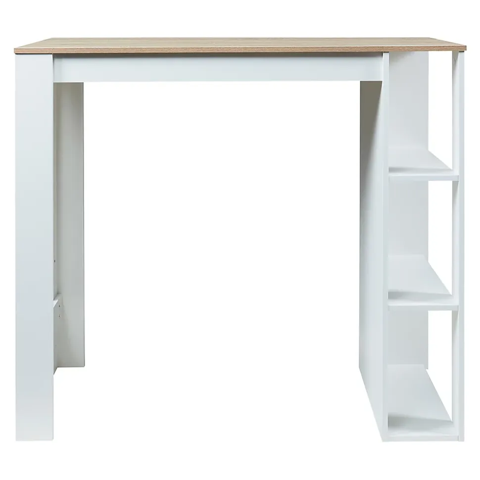 Table de Bar Danderyd 3 Étagères 120x60x106 cm Effet Chêne Blanc en.casa