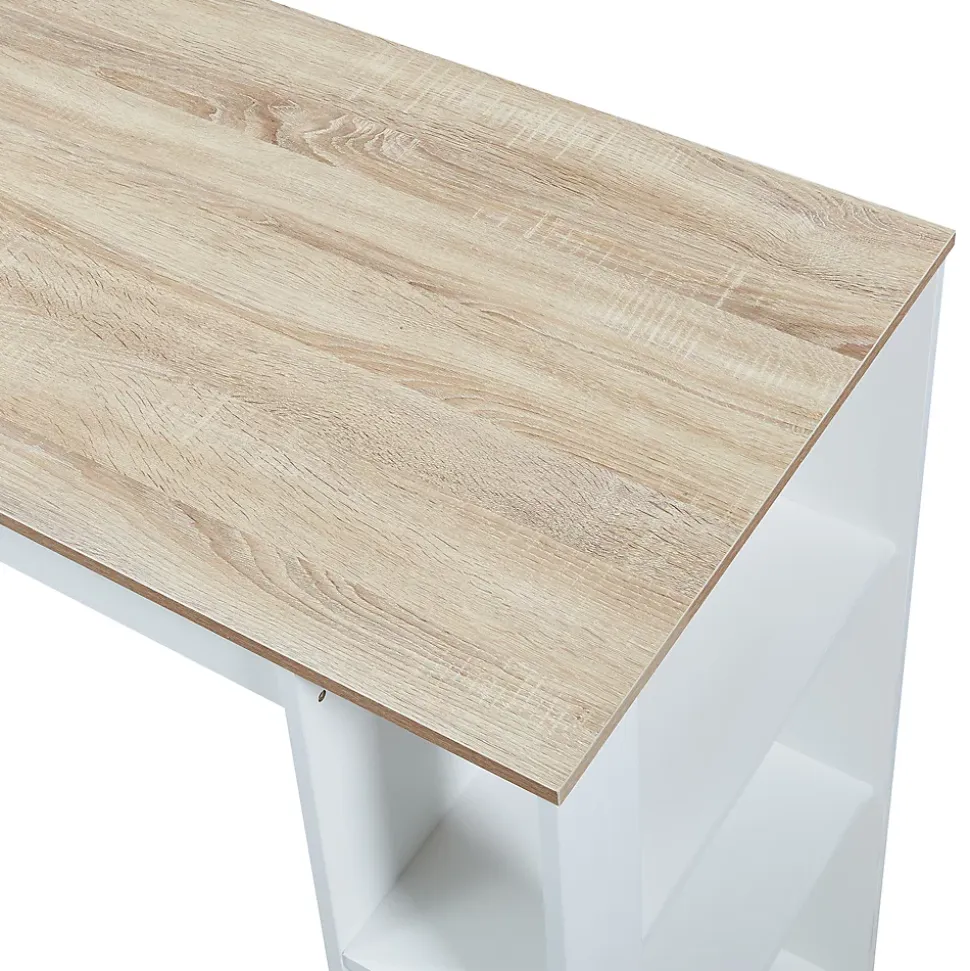 Table de Bar Danderyd 3 Étagères 120x60x106 cm Effet Chêne Blanc en.casa